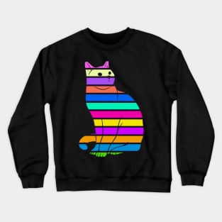 Colorful Cat Crewneck Sweatshirt